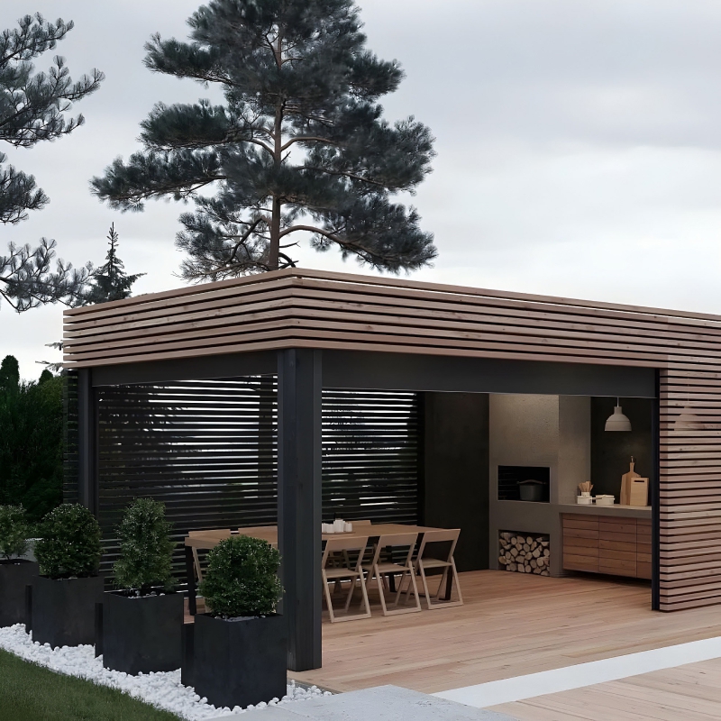 Современный навес пристроенный к дому «веранда» Односкатный навес над крыльцом из поликарбоната